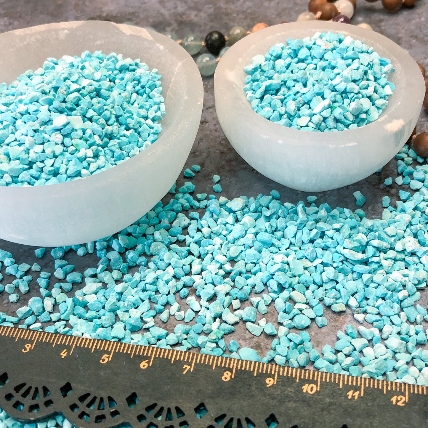 Crushed Blue Sleeping Beauty Turquoise from Arizona, Coarse Crush, Gravel Size, 4mm - 2mm