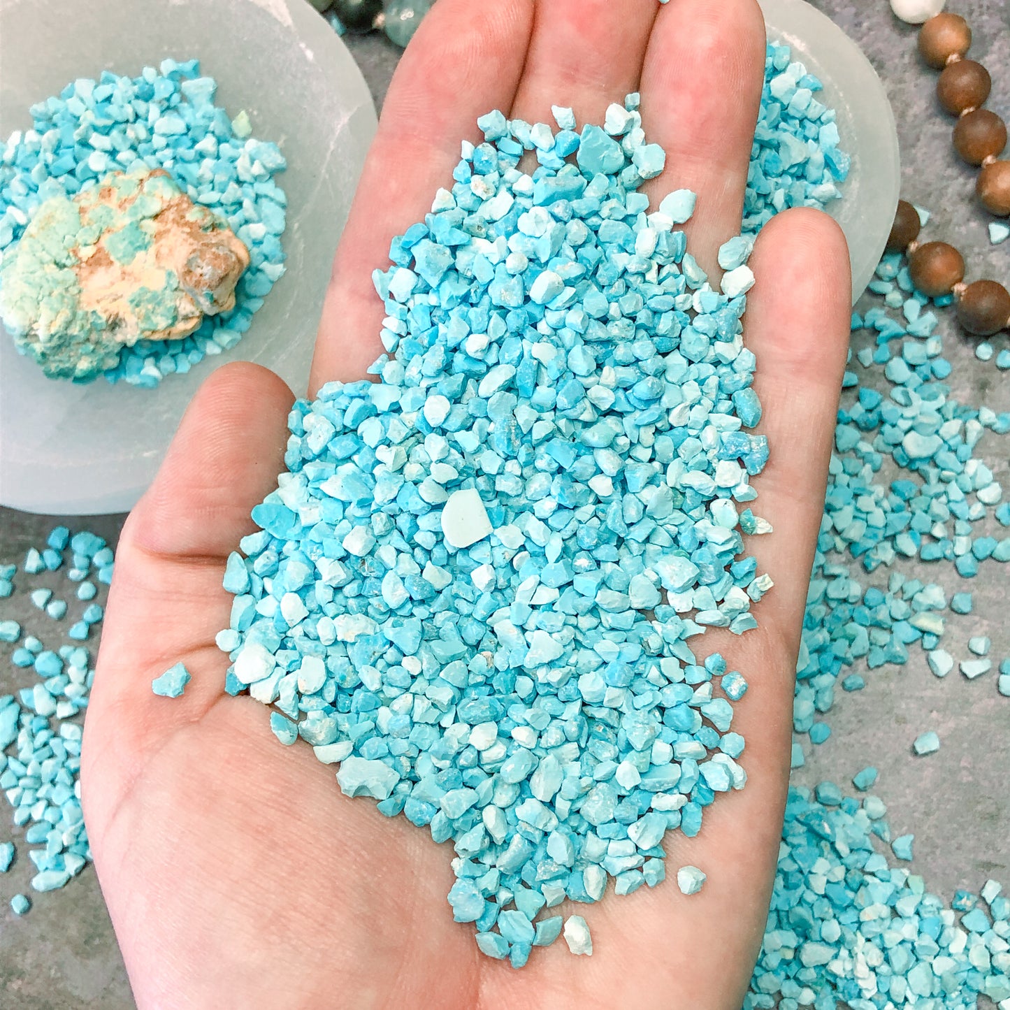 Crushed Blue Sleeping Beauty Turquoise from Arizona, Coarse Crush, Gravel Size, 4mm - 2mm