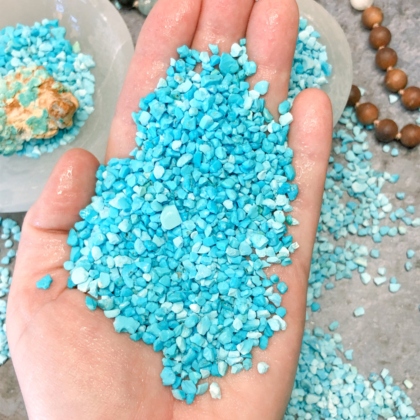 Crushed Blue Sleeping Beauty Turquoise from Arizona, Coarse Crush, Gravel Size, 4mm - 2mm
