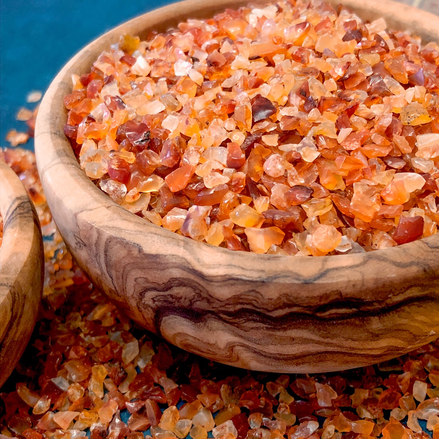 Crushed Dark Orange and Red Carnelian (Grade A) from India, Coarse Crush, Gravel Size, 4mm - 2mm