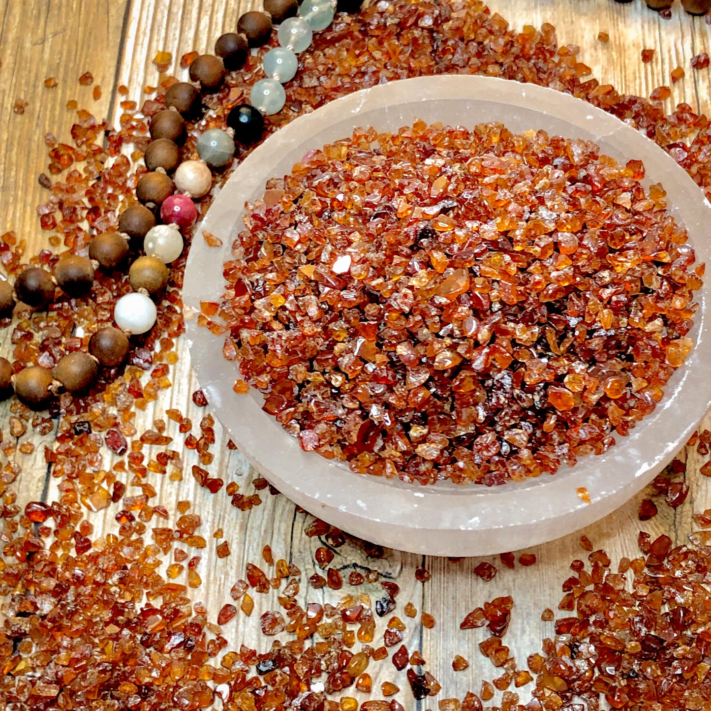 Crushed Spessartine Garnet from China, Coarse Crush, Gravel Size, 4mm - 2mm