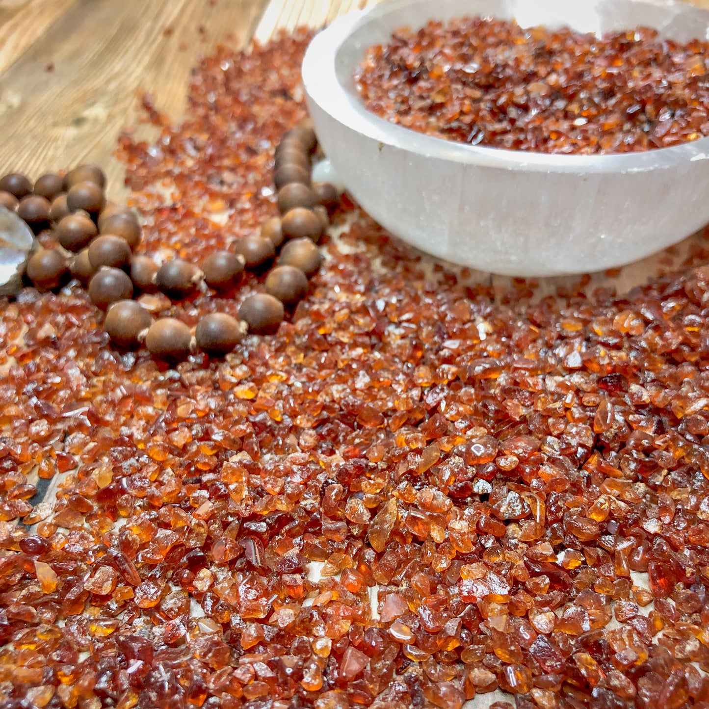 Crushed Spessartine Garnet from China, Coarse Crush, Gravel Size, 4mm - 2mm