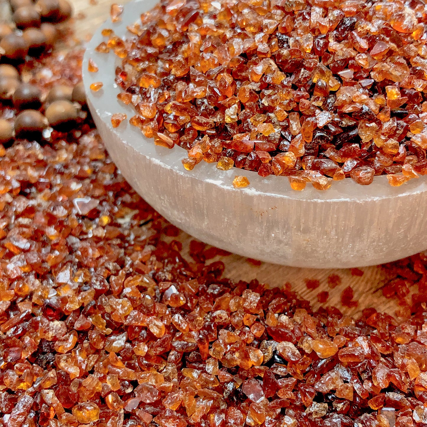 Crushed Spessartine Garnet from China, Coarse Crush, Gravel Size, 4mm - 2mm