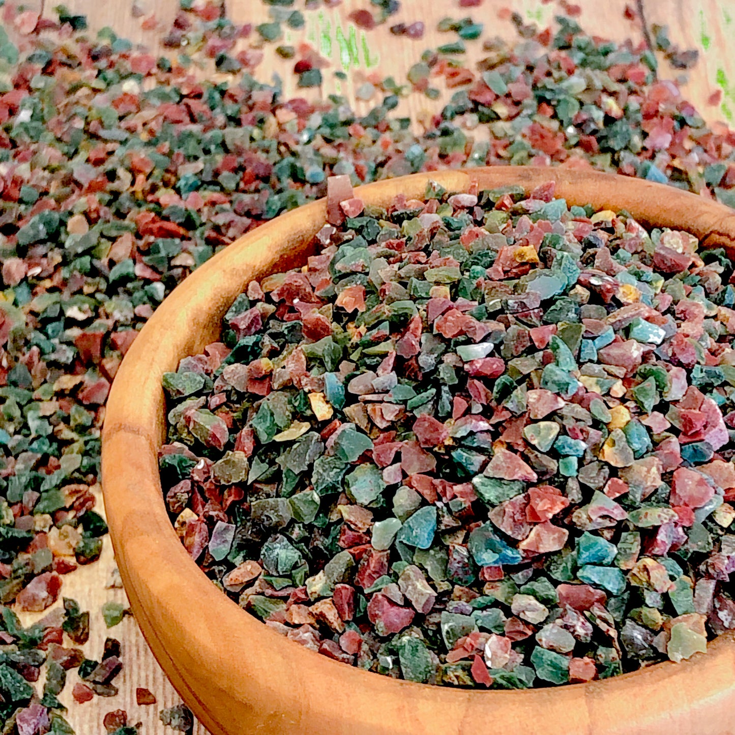 Crushed Fancy Jasper from India, Coarse Crush, Gravel Size, 4mm - 2mm