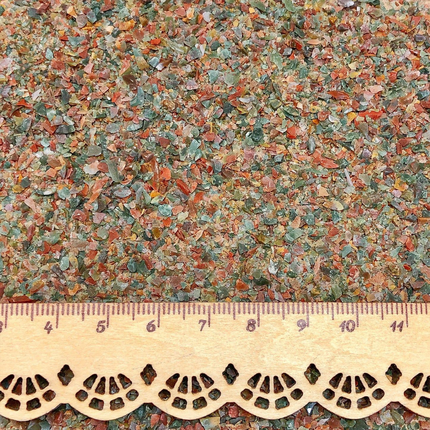 Crushed Fancy Jasper from India, Medium Crush, Sand Size, 2mm - 0.25mm