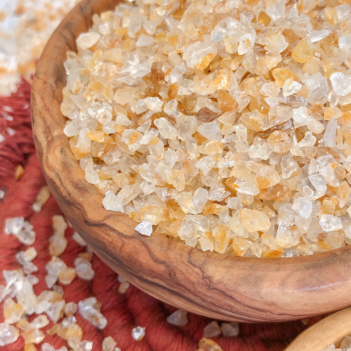 Crushed Golden Healer Quartz (Hematoid Quartz) from India, Coarse Crush, Gravel Size (4mm - 2mm) for Metaphysical Projects, Resin Art, or Jewelry