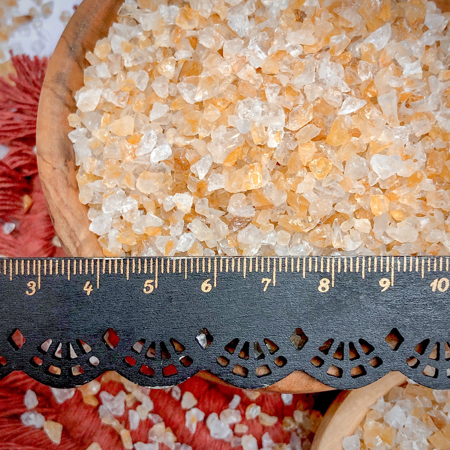 Crushed Golden Healer Quartz (Hematoid Quartz) from India, Coarse Crush, Gravel Size (4mm - 2mm) for Metaphysical Projects, Resin Art, or Jewelry