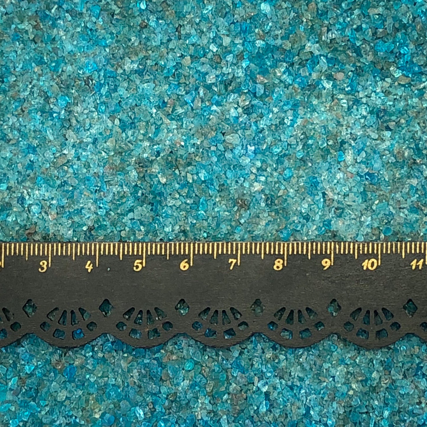 *CLOSEOUT* Crushed Blue Apatite Sand from Brazil, 2 Ounces, Medium Crush (0.25mm-2mm)