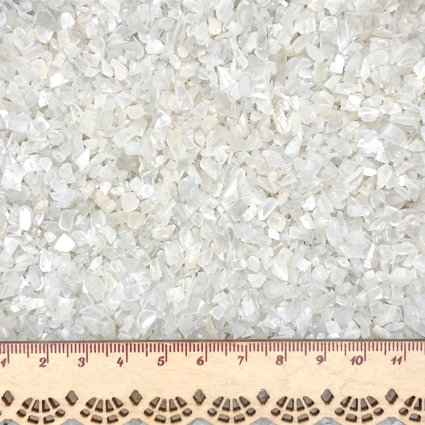 Crushed Creamy White Moonstone (Grade A) from India, Coarse Crush, Gravel Size, 4mm - 2mm