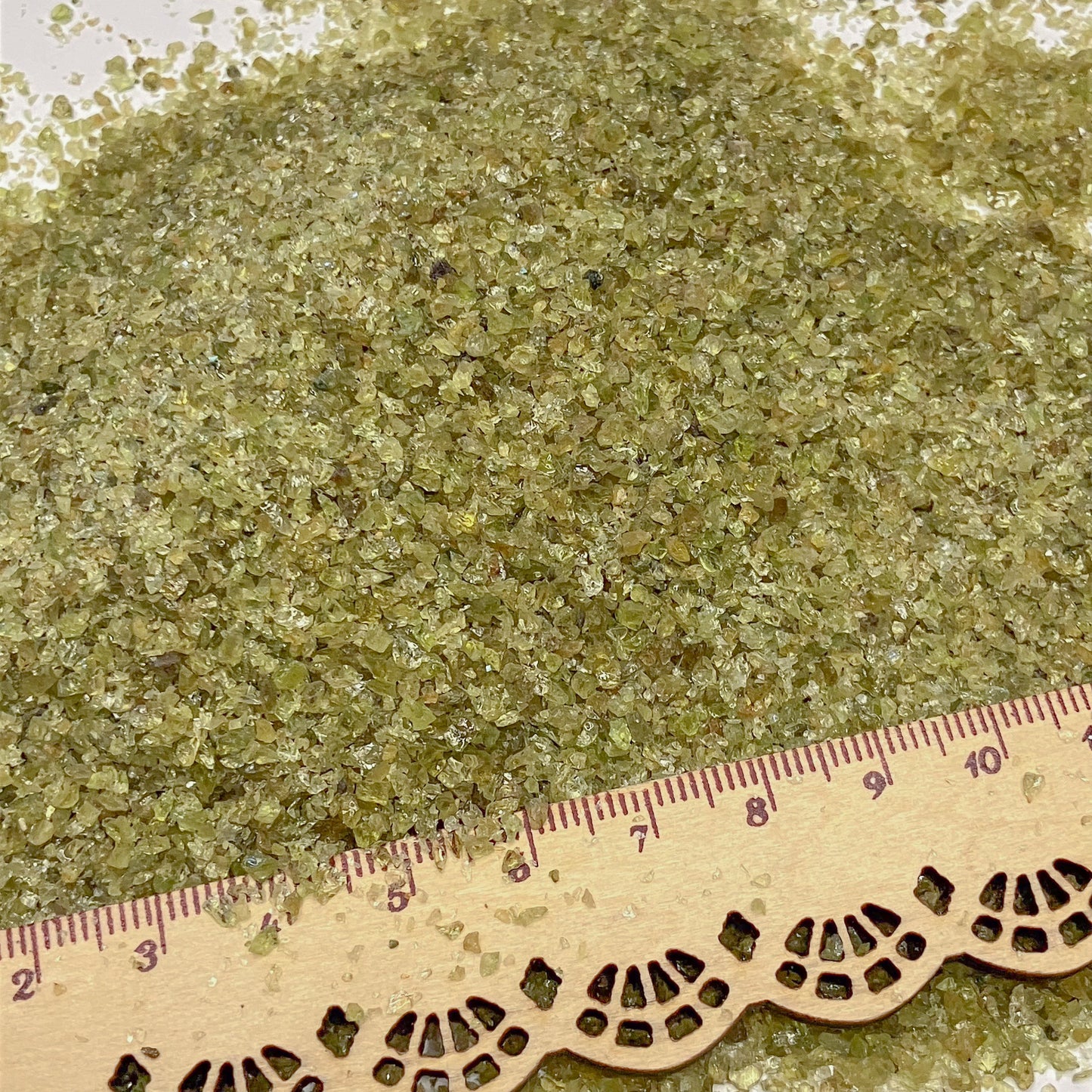 Crushed Mali Green Garnet Sand (Grandite), RARE, Small Batch, Medium Crush (0.25mm-2mm) for Ring Inlay, Resin Art, Memorial Jewelry