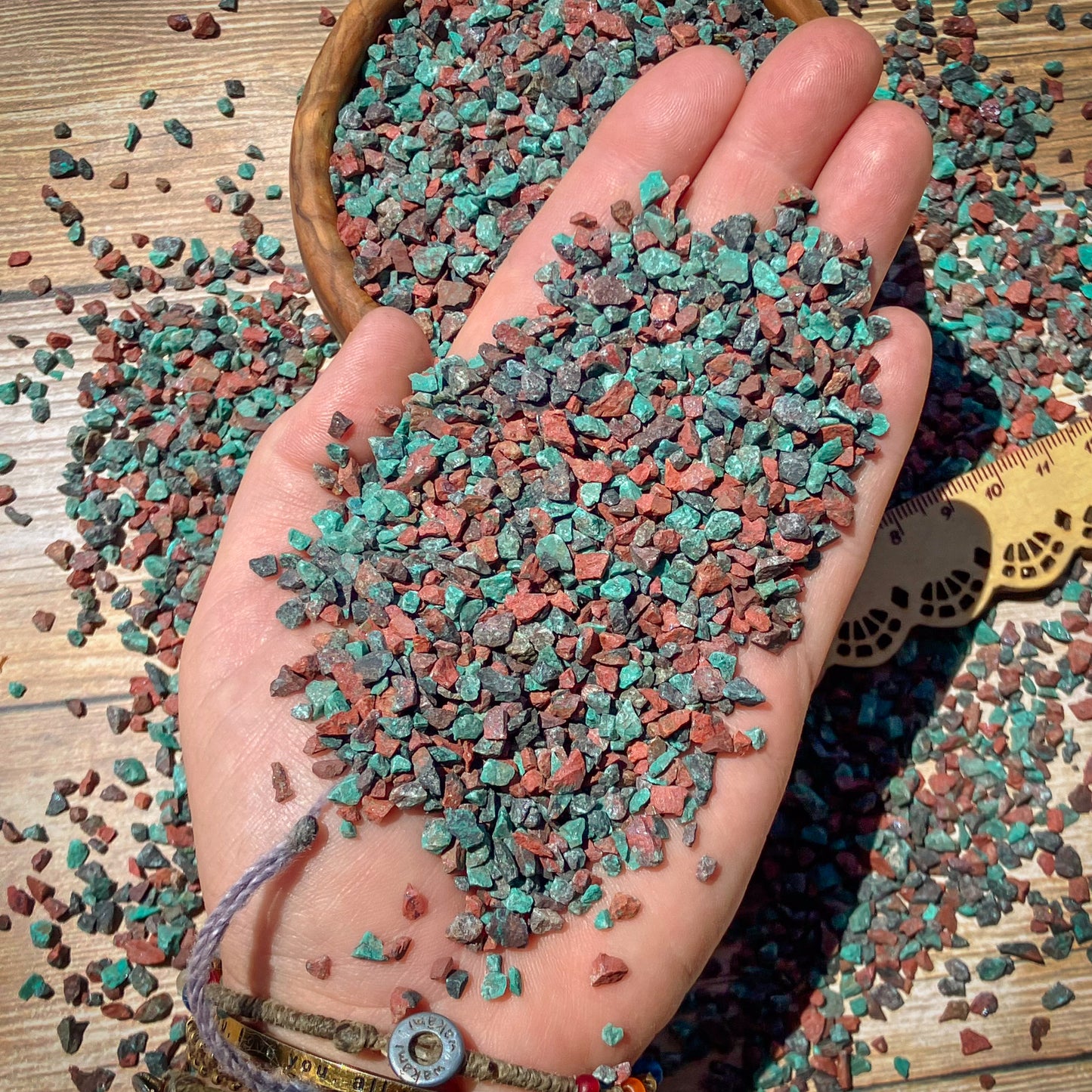 Crushed Sonora Sunrise/Sunset Chips from Mexico, Coarse Crush (2mm-4mm) for Woodworking Inlay, Resin Art, Embellishments or Orgone Pyramids