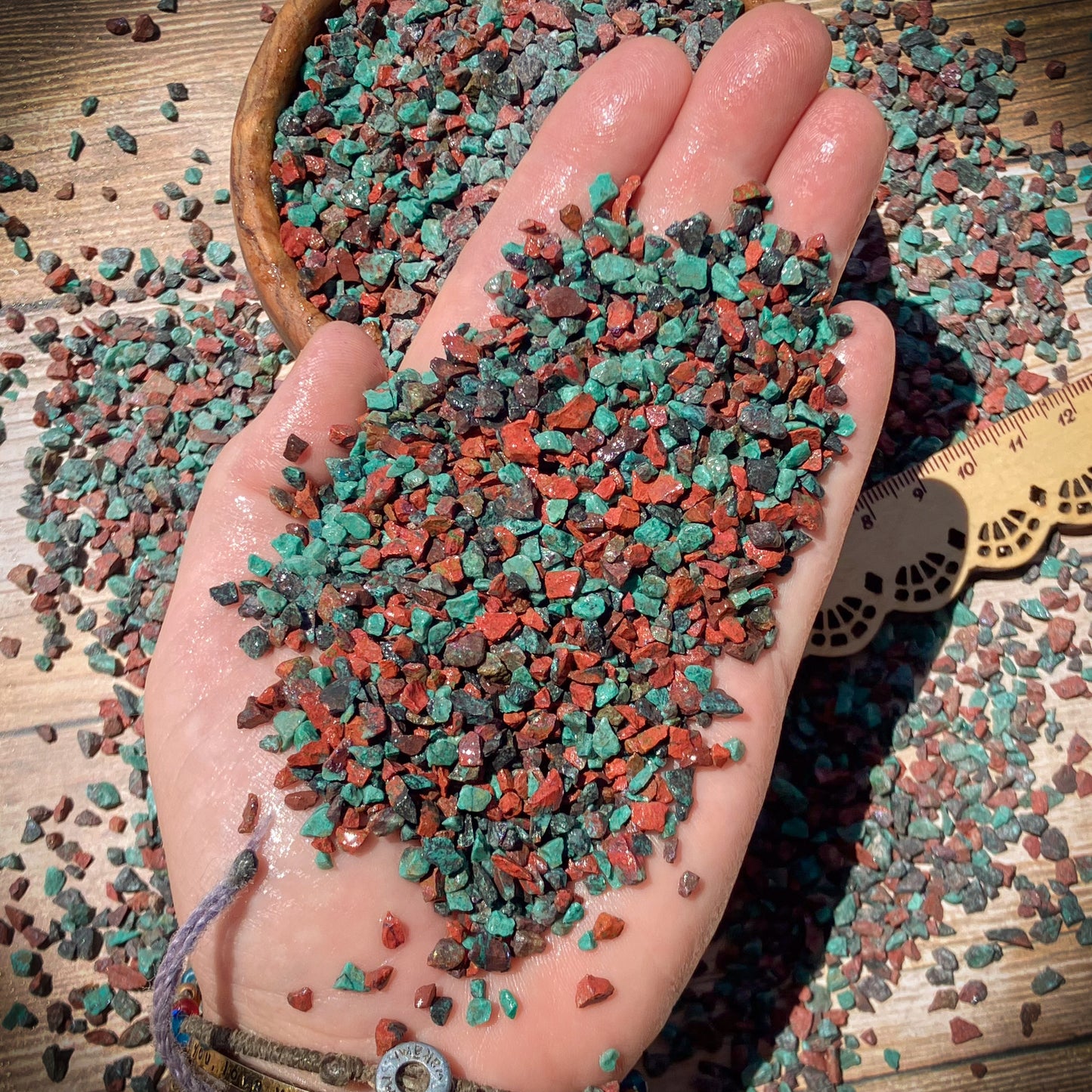 Crushed Sonora Sunrise/Sunset Chips from Mexico, Coarse Crush (2mm-4mm) for Woodworking Inlay, Resin Art, Embellishments or Orgone Pyramids