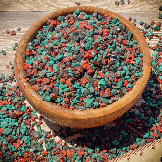 Crushed Sonora Sunrise/Sunset Chips from Mexico, Pea-Sized Gravel (2mm-4mm) for Woodworking Inlay, Resin Art, Embellishments or Orgone Pyramids