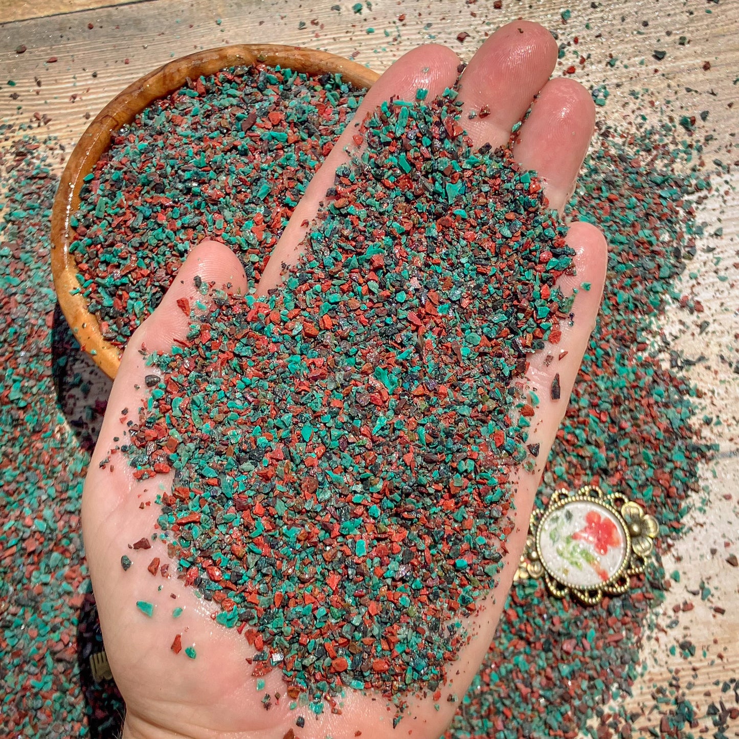 Crushed Sonora Sunrise/Sunset Sand from Mexico, Medium Crush (0.25mm-2mm) for Woodworking and Ring Inlay, Resin Art, Memorial Jewelry