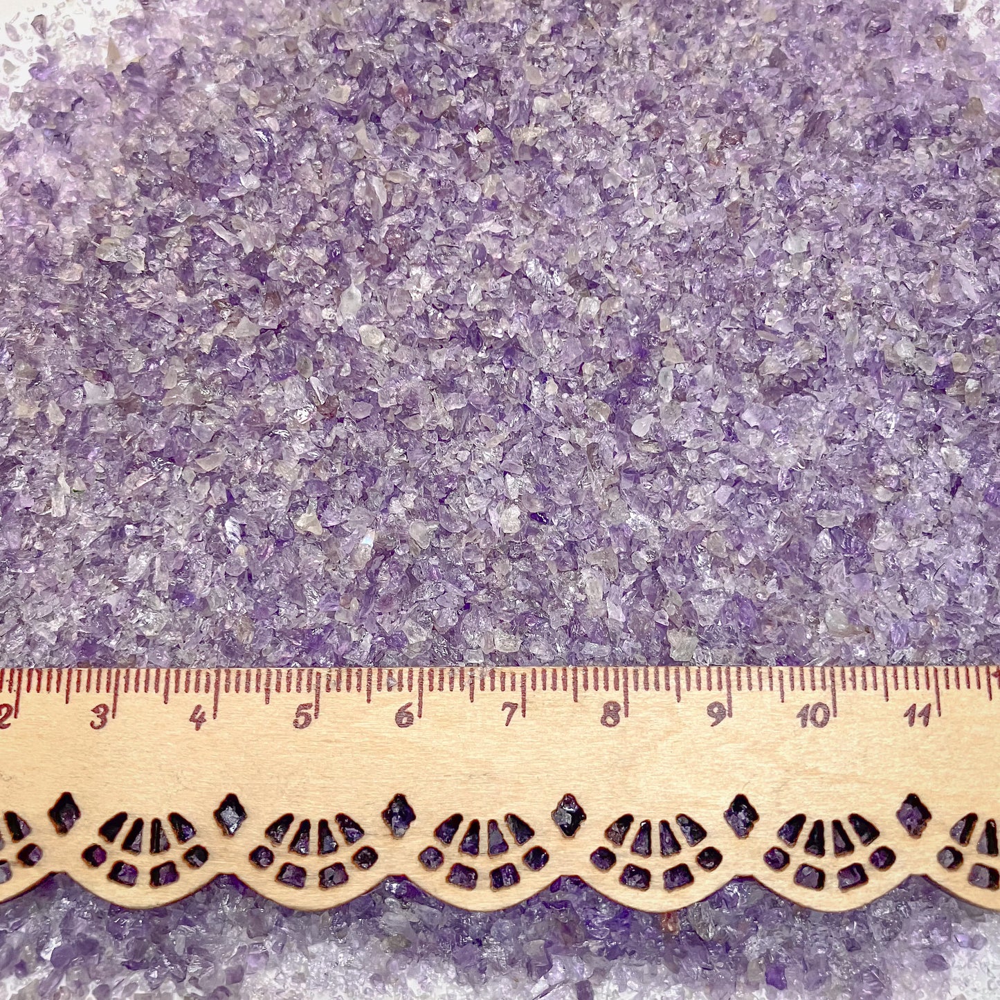 *CLOSEOUT* Crushed Purple Amethyst Sand with Minor Smoky Quartz from Brazil, 2 Ounces, Medium Crush, Sand Size (0.25mm-2mm)