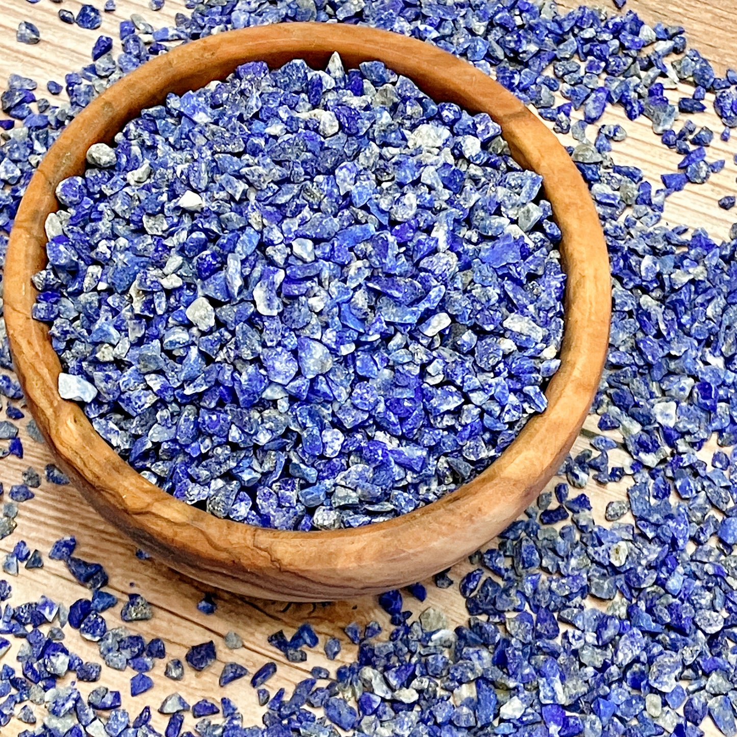 Crushed Lapis Lazuli Chips (Grade A) from Afghanistan, Coarse Crush (2mm-4mm) for Woodworking Inlay, Resin Art, Embellishments or Orgone Pyramids