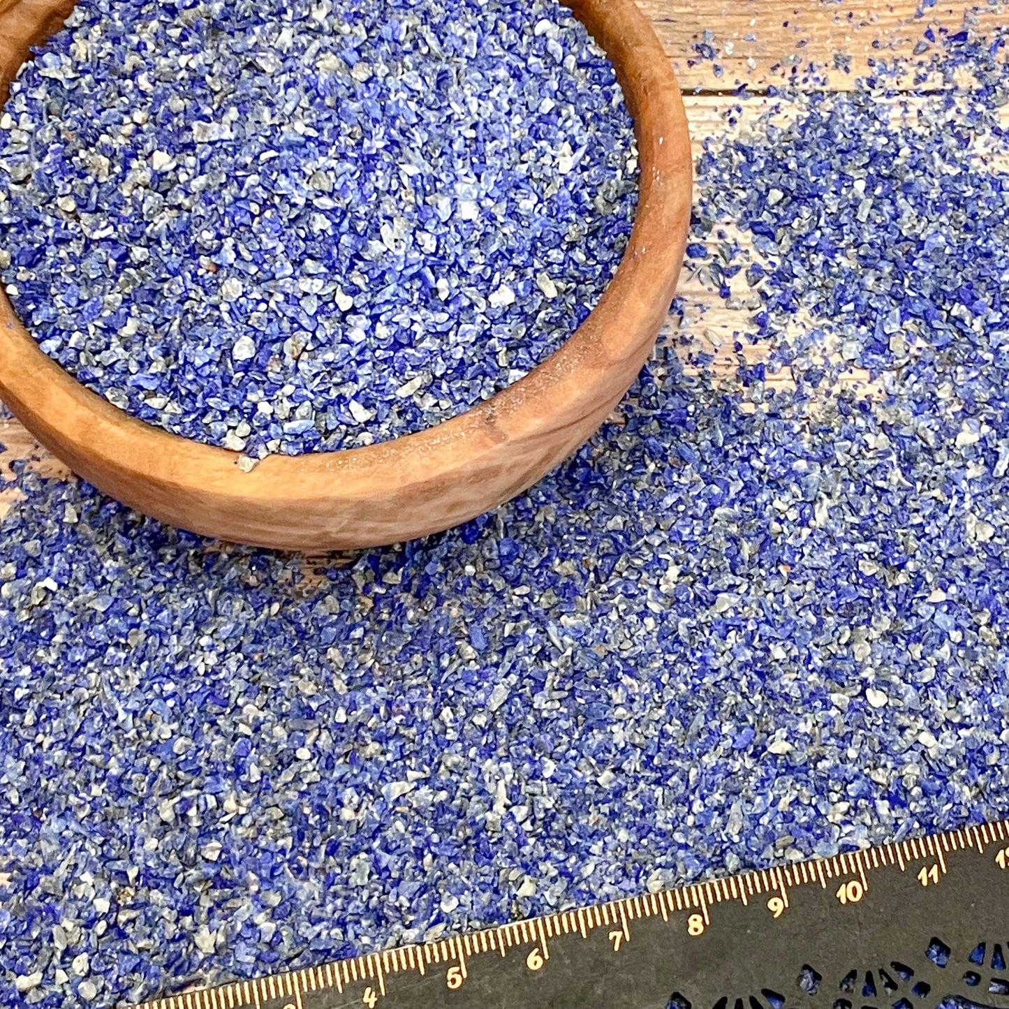 Crushed Lapis Lazuli Sand (Grade A) from Afghanistan, Medium Crush (0.25mm-2mm) for Woodworking and Ring Inlay, Resin Art, Memorial Jewelry