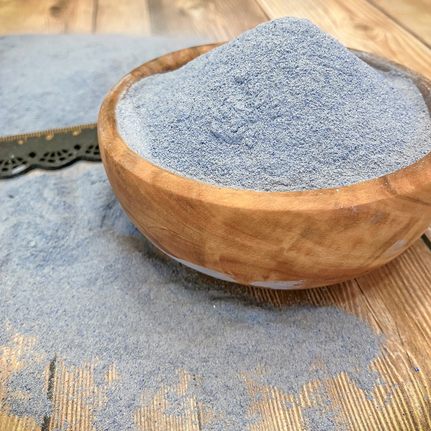 Crushed Lapis Lazuli (Grade A) Powder from Pakistan, Fine Crush (<0.25mm) for Inlay, Metaphysical Resin Art, or Pigment Applications