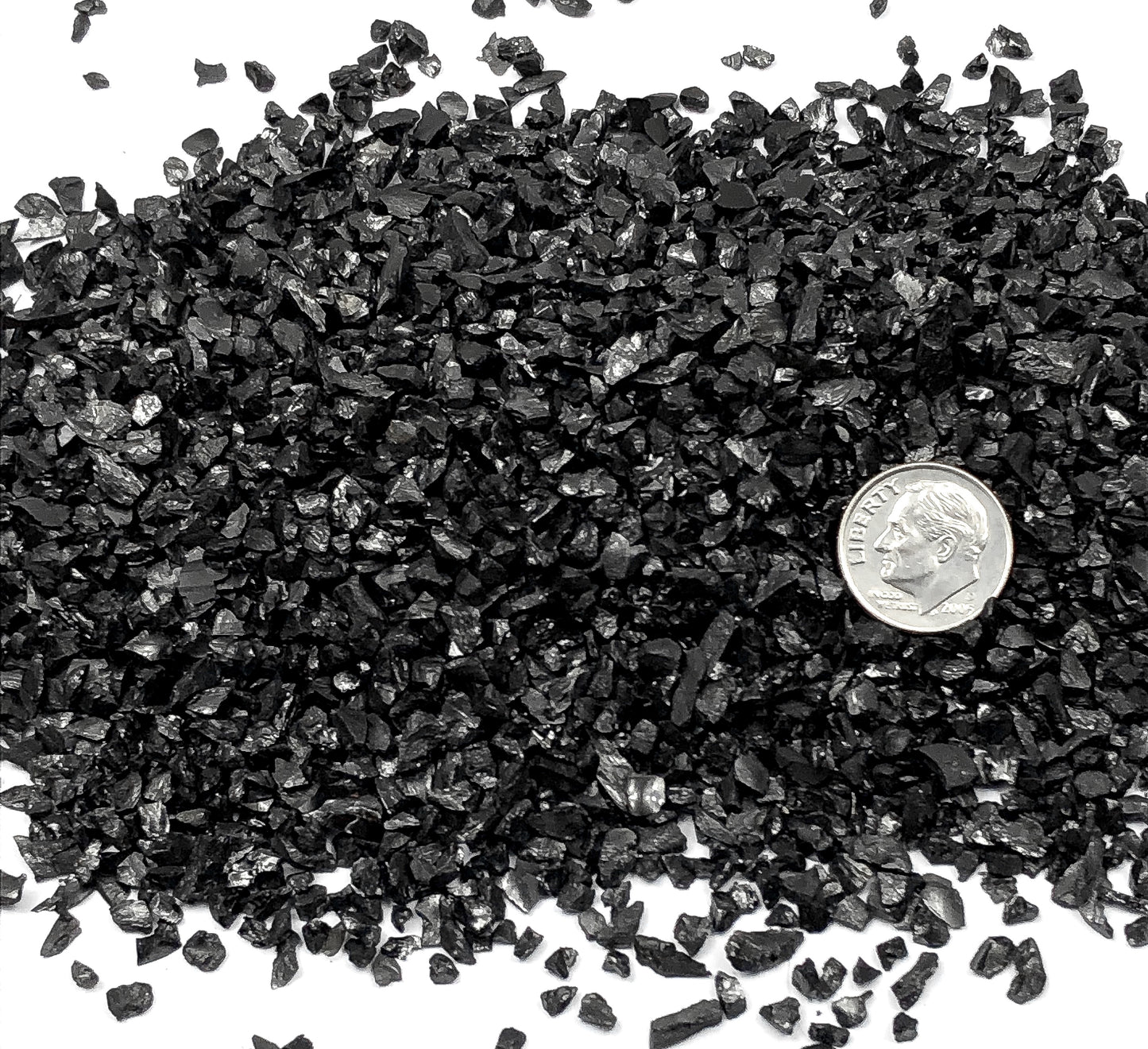 Crushed Black Jet from The United States, Coarse Crush, Gravel Size, 4mm - 2mm