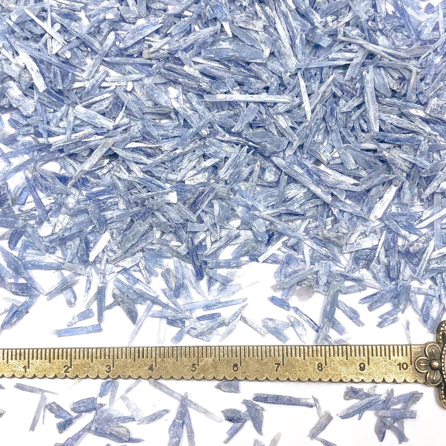 Crushed Blue Kyanite (Grade A) from Brazil, Coarse Crush, Gravel Size, 4mm - 2mm in Width, 2cm - 0.5cm in Length