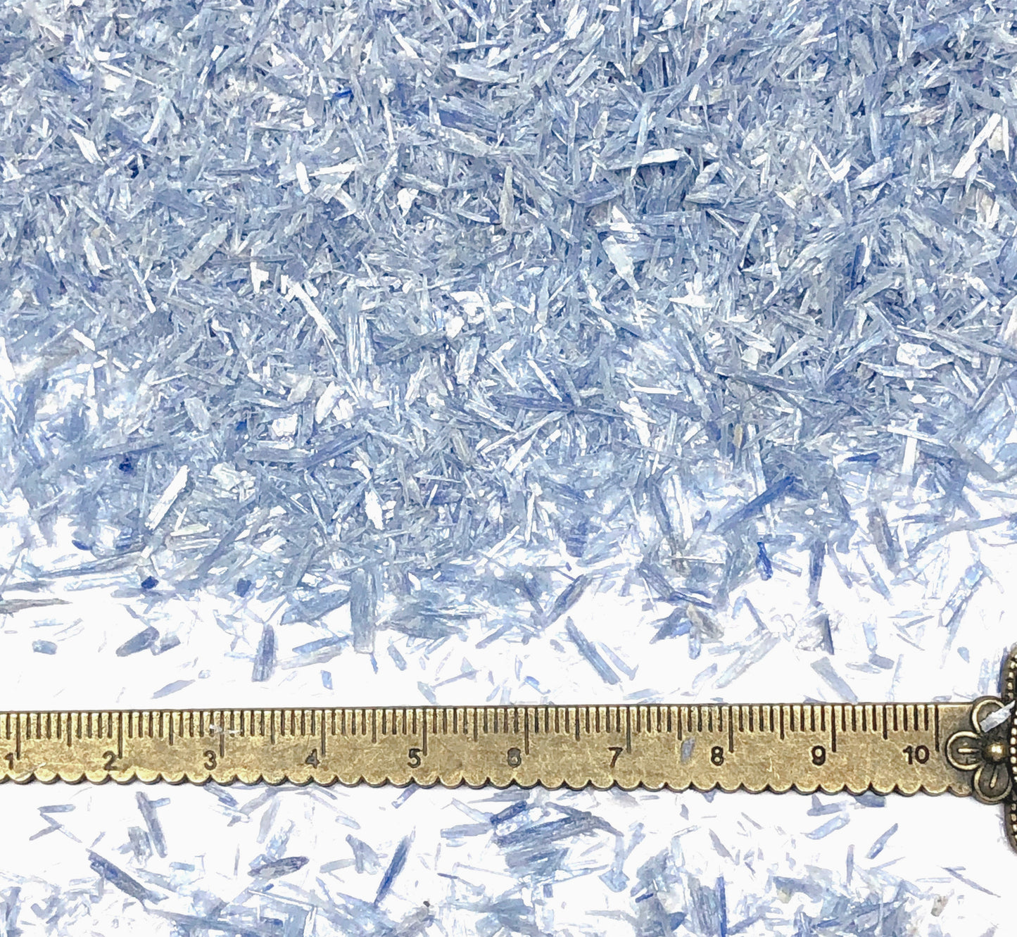 Crushed Blue Kyanite (Grade A) from Brazil, Medium Crush, Sand Size, 2mm - 0.25mm in Width, 1cm - 0.1cm in Length