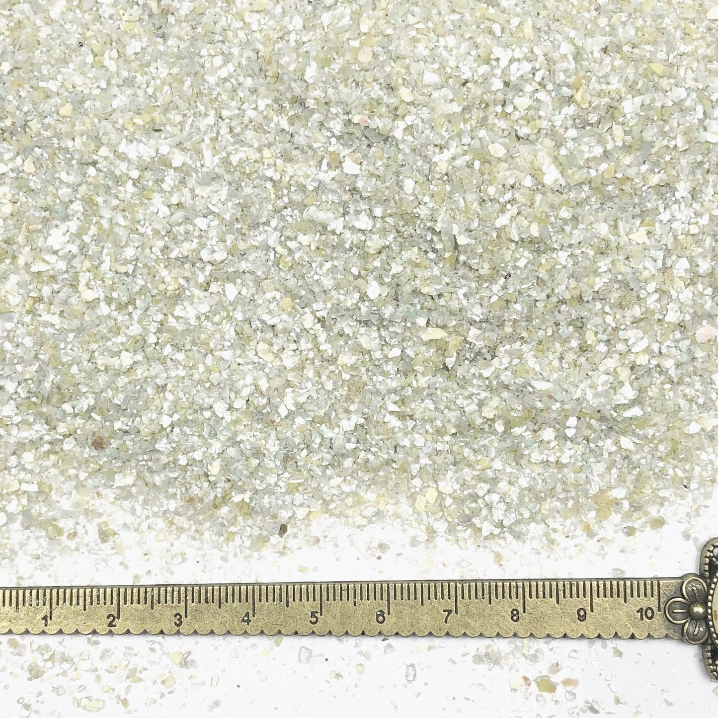 Crushed Silver Mother of Pearl, Medium Crush, Sand Size, 2mm - 0.25mm