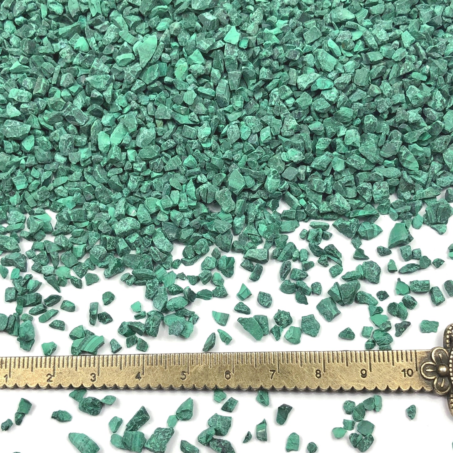 Crushed Green Malachite (Grade A) from the Republic of Congo, Coarse Crush, Gravel Size, 4mm - 2mm