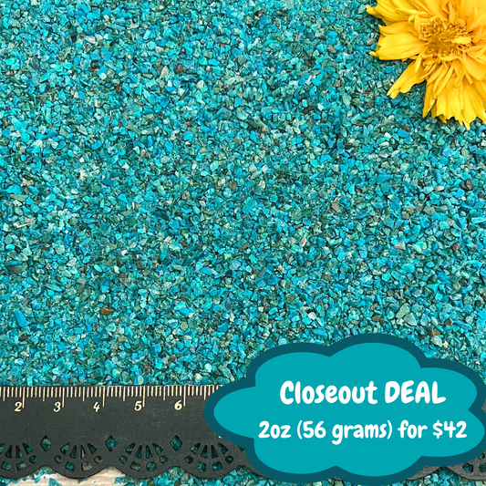 *CLOSEOUT* Crushed Dark Blue Chrysocolla Sand from Peru, Medium Sand (0.25mm-2mm)