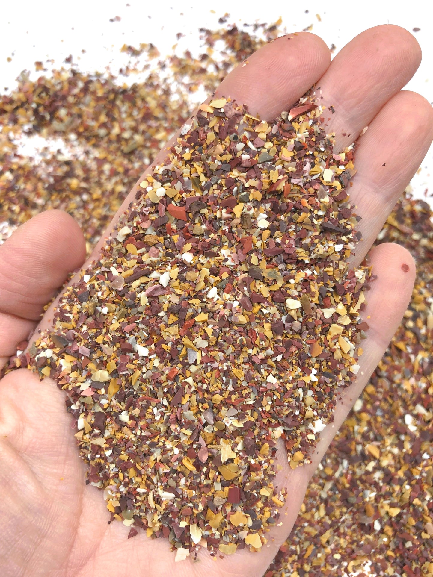Crushed Mookaite from Australia, Medium Crush, Sand Size, 2mm - 0.25mm