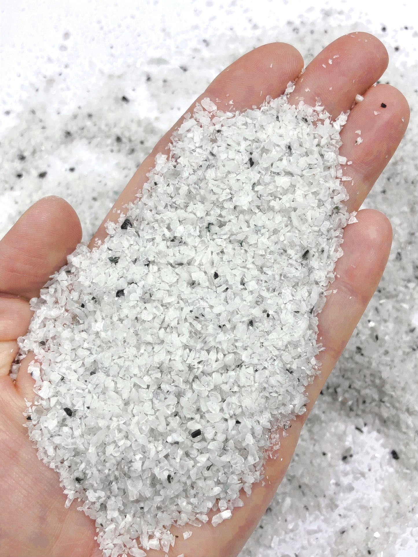 Crushed Rainbow Moonstone (Grade A) from India, Medium Crush, Sand Size, 2mm - 0.25mm