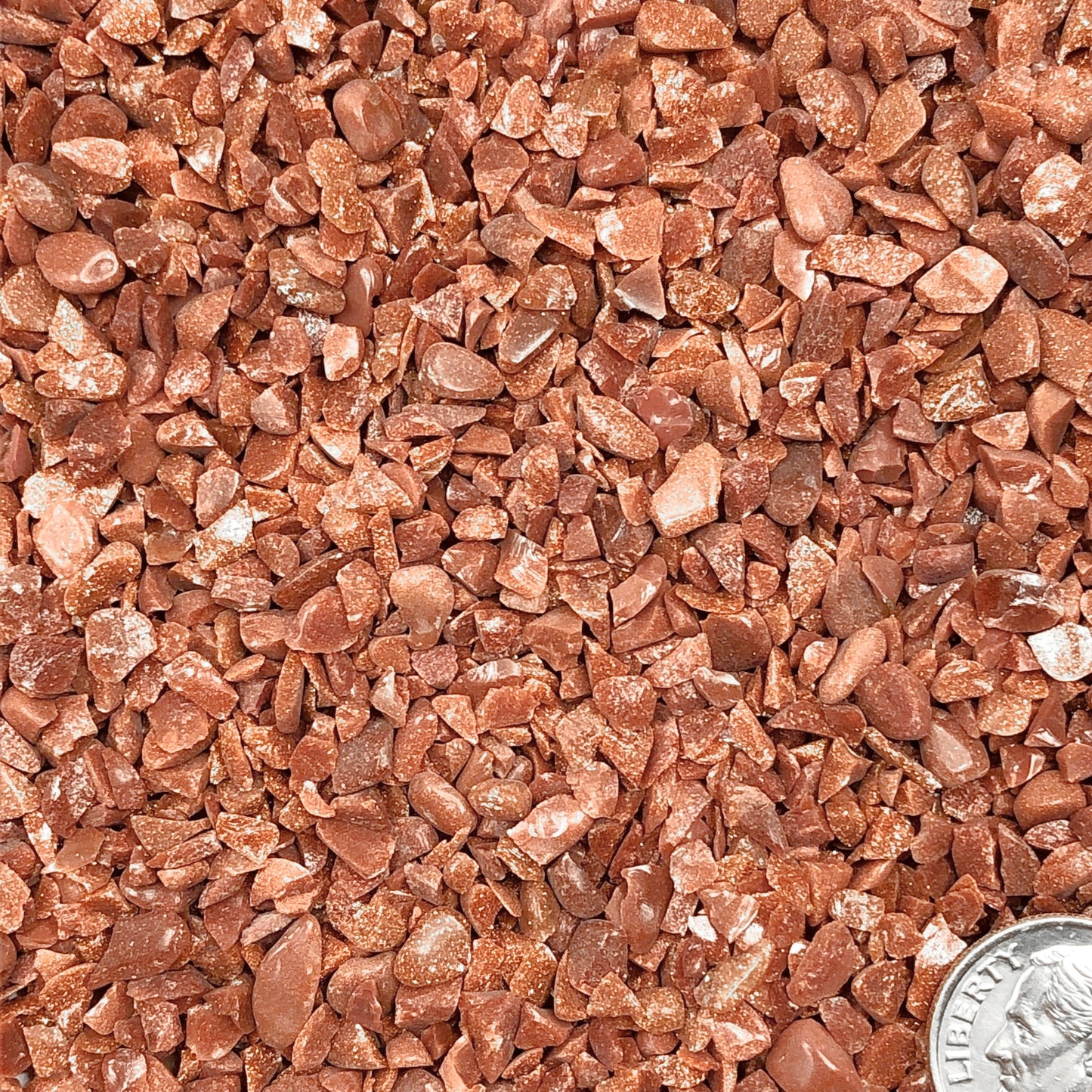 Crushed Red Goldstone (Synthetic), Coarse Crush, Gravel Size, 4mm - 2mm