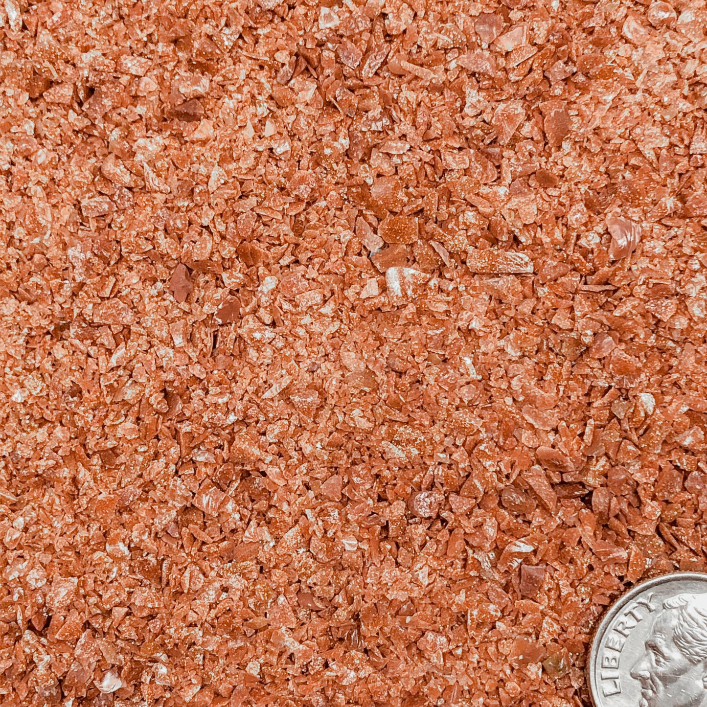 Crushed Red Goldstone (Synthetic), Medium Crush, Sand Size, 2mm - 0.25mm