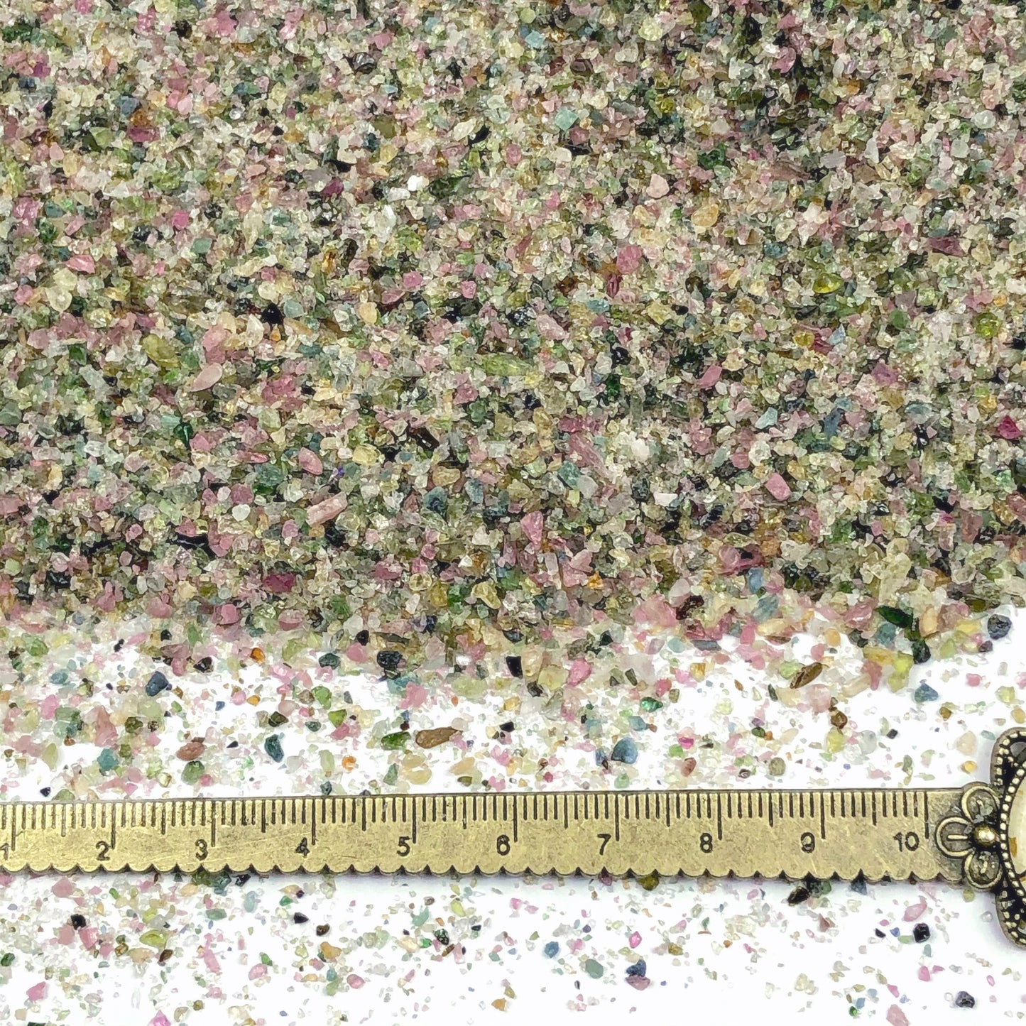Crushed Rainbow Tourmaline from Brazil, Medium Crush, Sand Size, 2mm - 0.25mm
