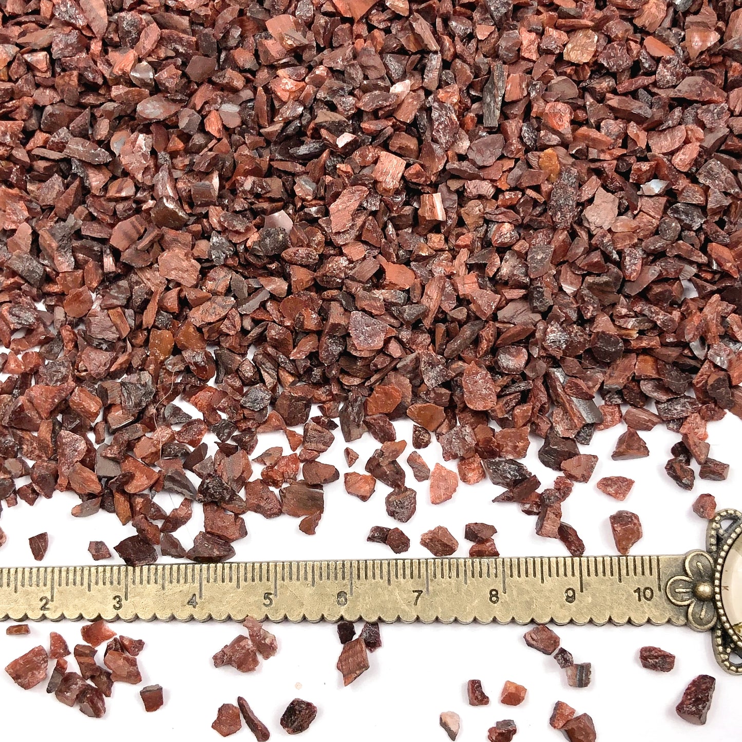 Crushed Red Tiger's Eye (Heat-Treated) from South Africa, Coarse Crush, Gravel Size, 4mm - 2mm