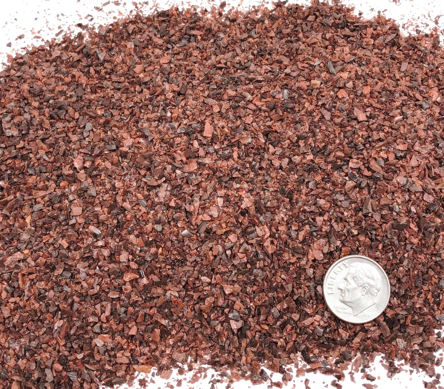 Crushed Red Tiger's Eye (Heat-Treated) from South Africa, Medium Crush, Sand Size, 2mm - 0.25mm
