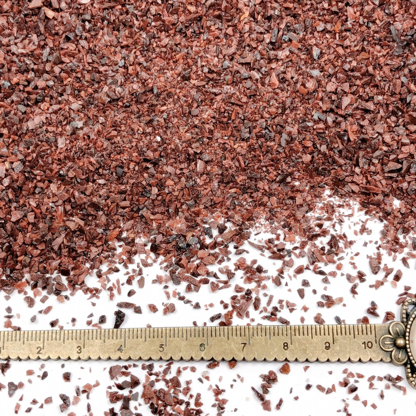 Crushed Red Tiger's Eye (Heat-Treated) from South Africa, Medium Crush, Sand Size, 2mm - 0.25mm