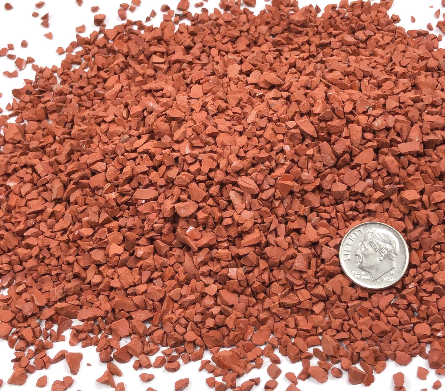 Crushed Red Jasper (Grade A) from South Africa, Coarse Crush, Gravel Size, 4mm - 2mm