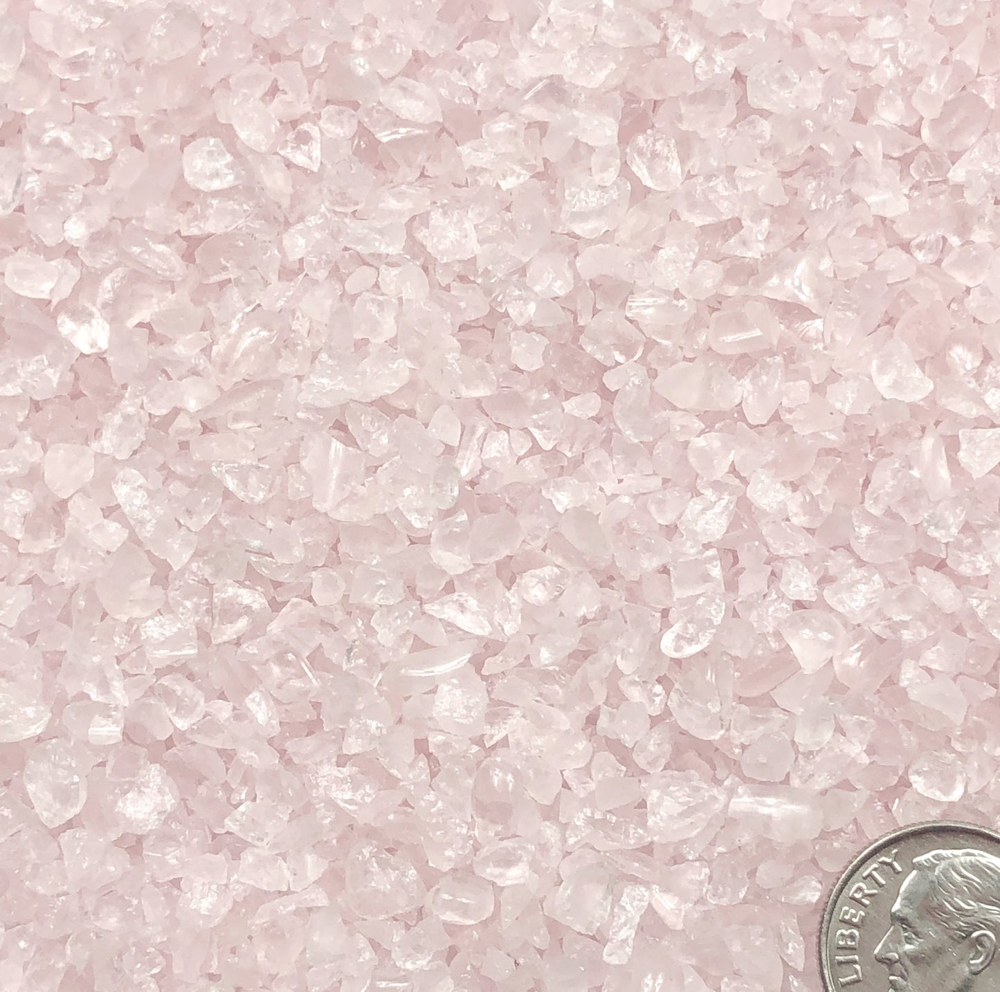 Crushed Rose Quartz (Grade A) from Namibia, Coarse Crush, Gravel Size, 4mm - 2mm