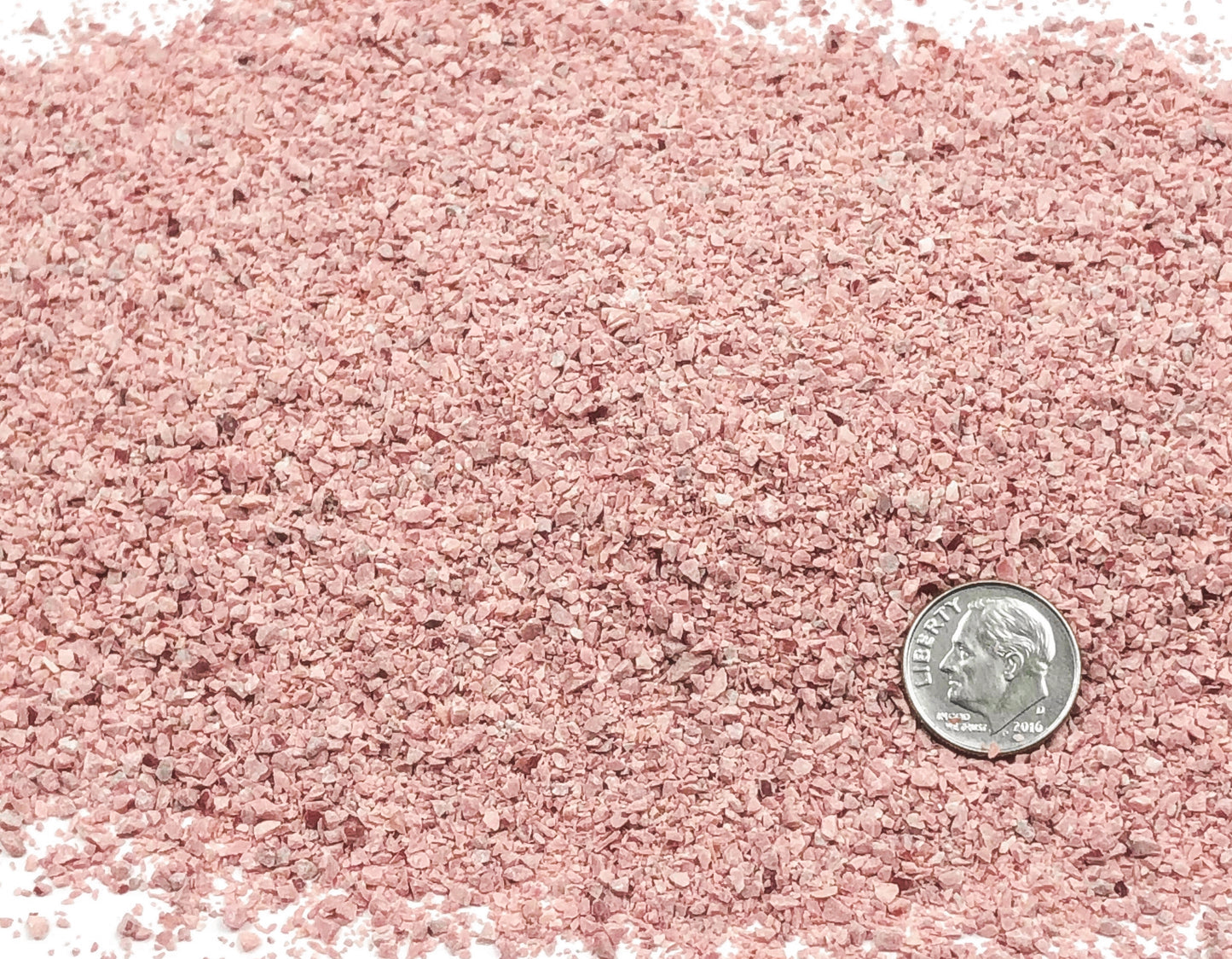 *CLOSEOUT* Dusty Rose Howlite Sand (Dyed) from Zimbabwe, Medium Crush, Sand Size (2mm - 0.25mm) for Stone Inlay, Mineral Art, or Rings
