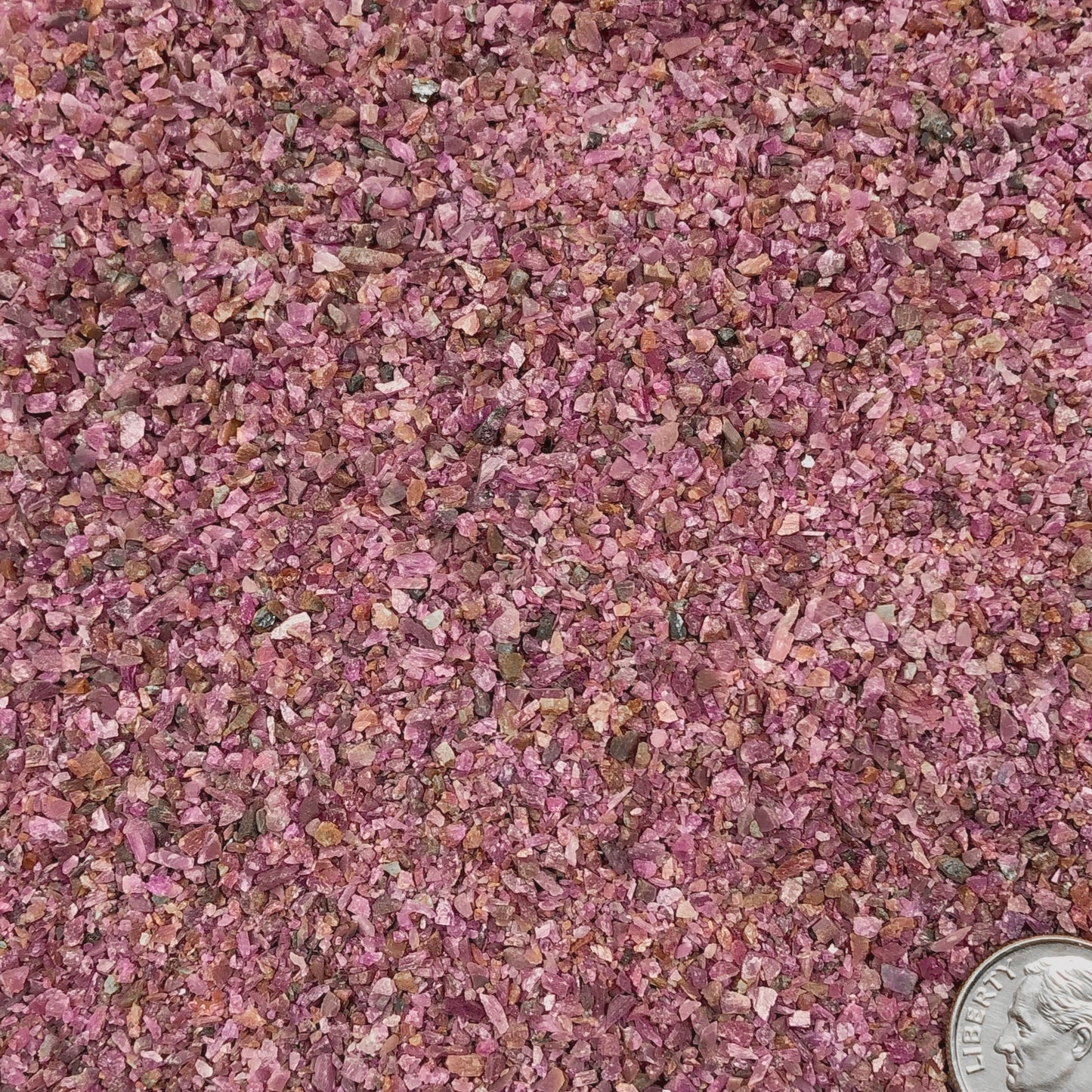 Crushed Ruby (Corundum) from India, Medium Crush, Sand Size, 2mm - 0.25mm