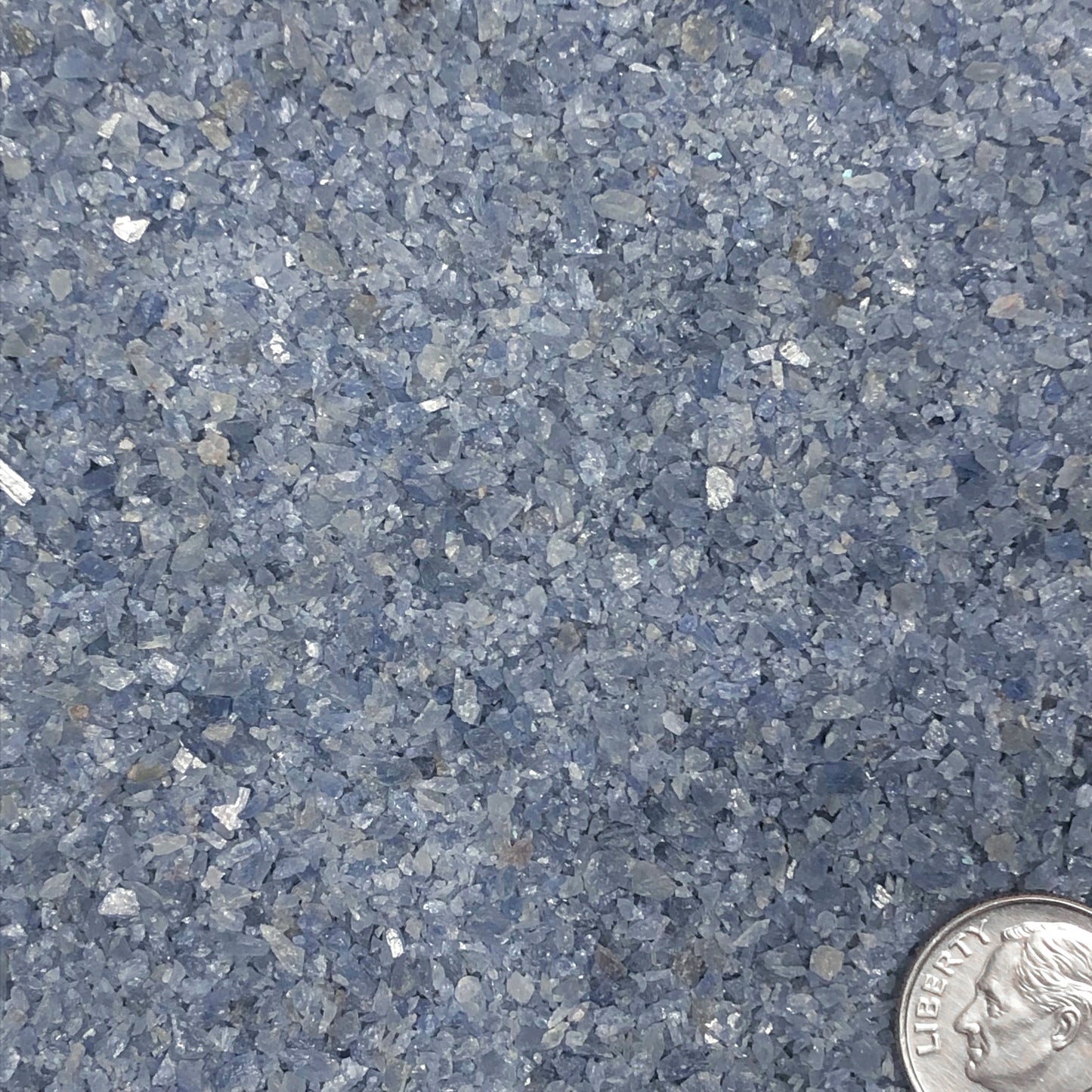 Crushed Blue Sapphire (Corundum) from Sri Lanka, Medium Crush, Sand Size, 2mm - 0.25mm