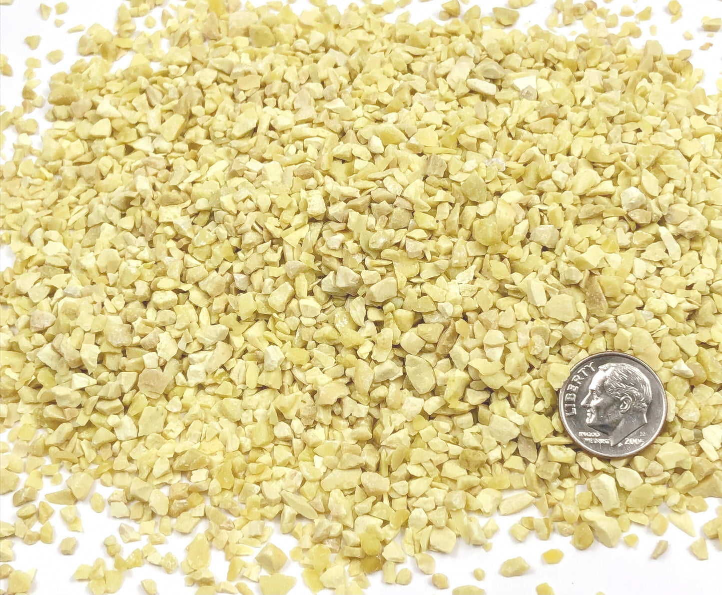 Crushed Lemon-Yellow Serpentine, Coarse Crush, Gravel Size, 4mm - 2mm