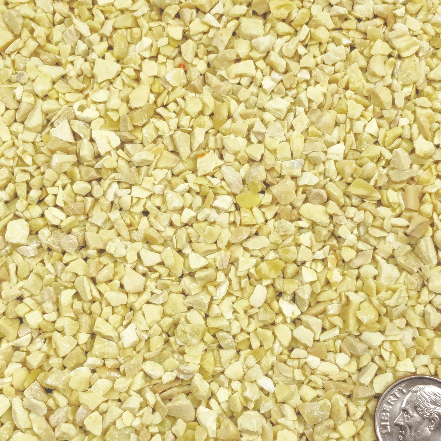 Crushed Lemon-Yellow Serpentine, Coarse Crush, Gravel Size, 4mm - 2mm