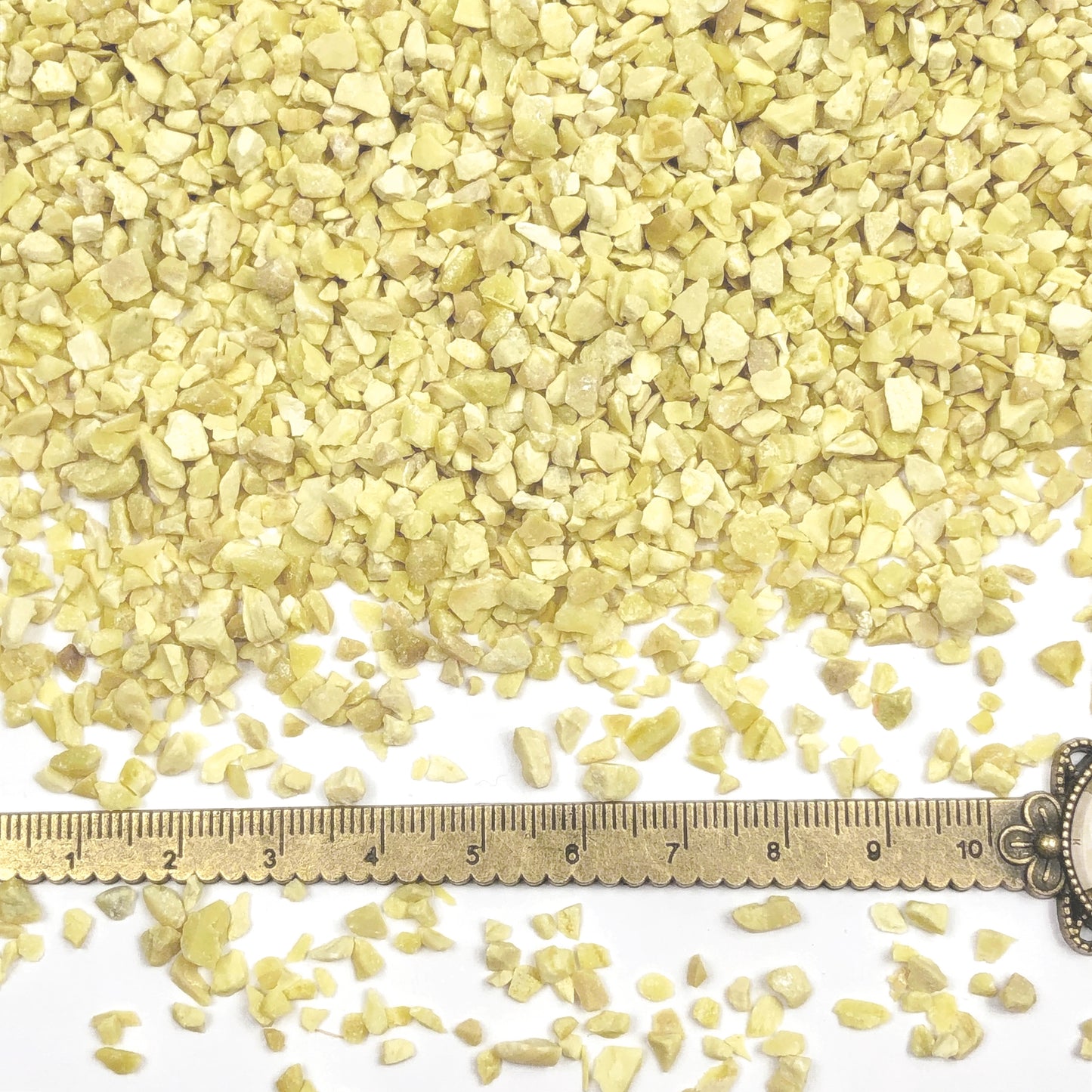 Crushed Lemon-Yellow Serpentine, Coarse Crush, Gravel Size, 4mm - 2mm