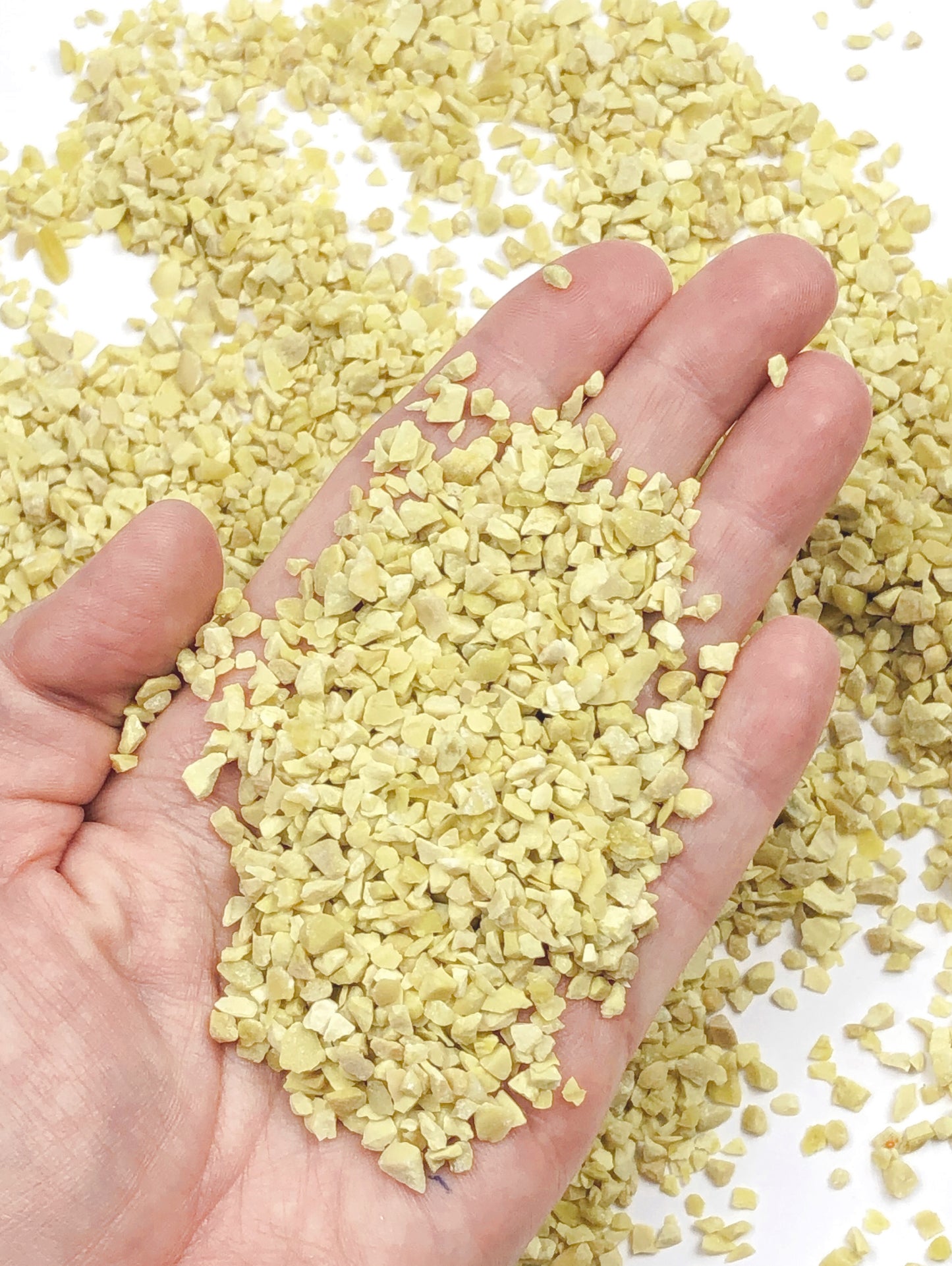 Crushed Lemon-Yellow Serpentine, Coarse Crush, Gravel Size, 4mm - 2mm
