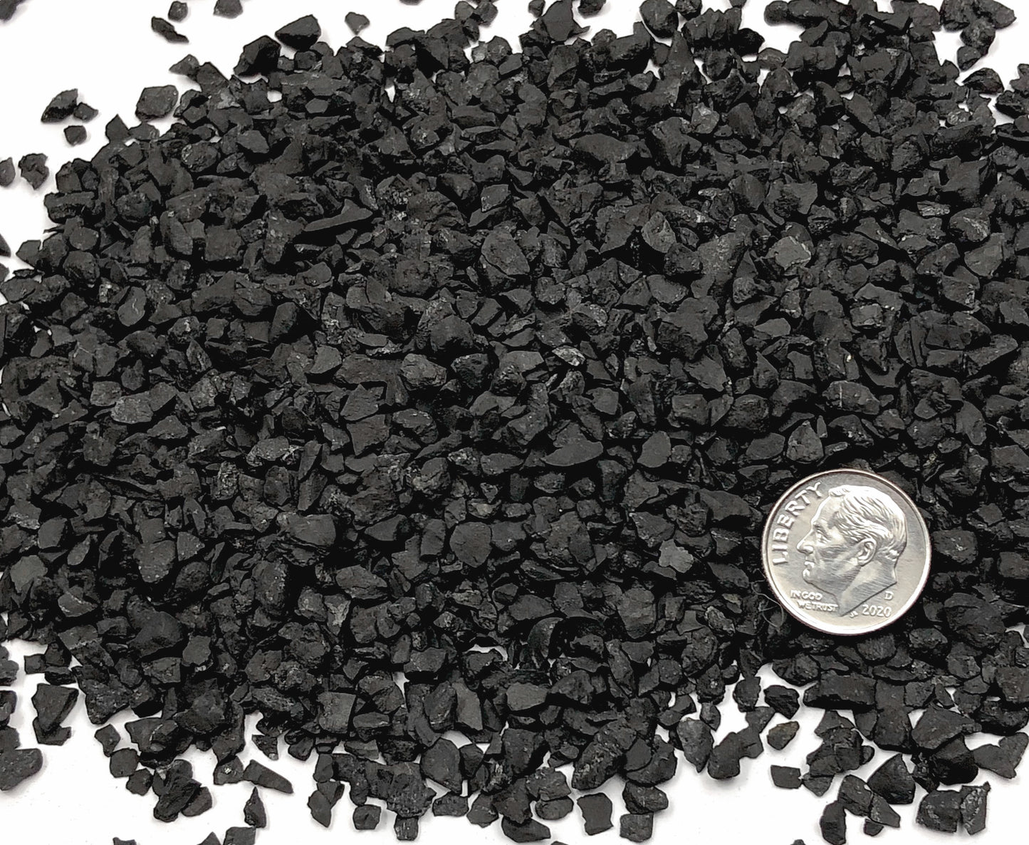 Crushed Black Shungite from Russia, Coarse Crush, Gravel Size, 4mm - 2mm
