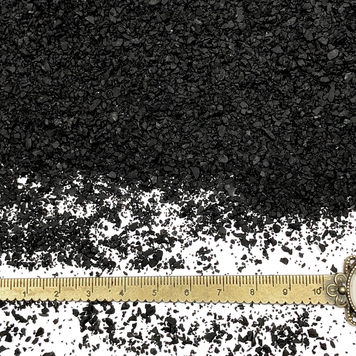 Crushed Black Shungite from Russia, Medium Crush, Sand Size, 2mm - 0.25mm
