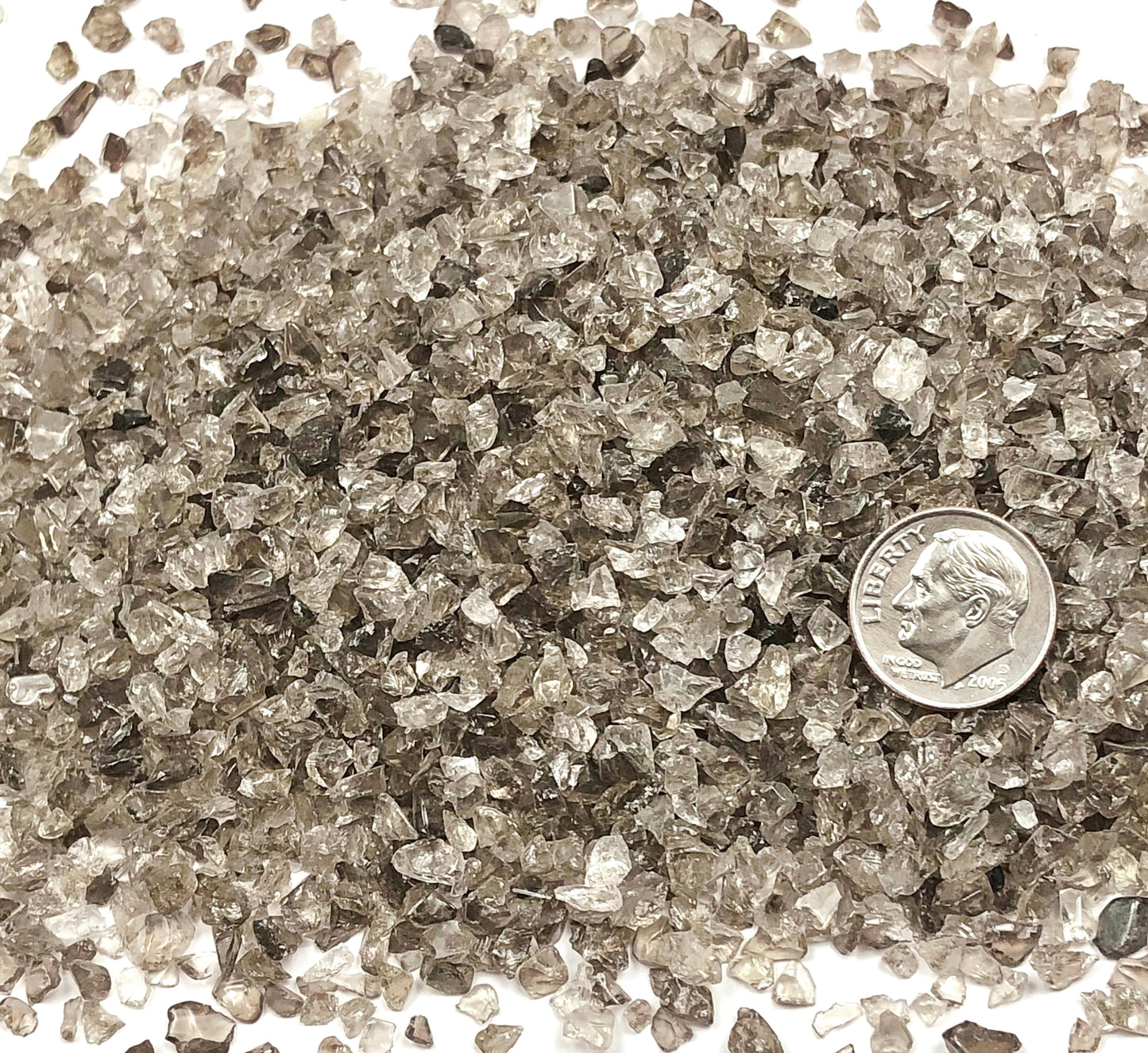Crushed Smoky Quartz (Grade A) from Brazil, Coarse Crush, Gravel Size, 4mm - 2mm