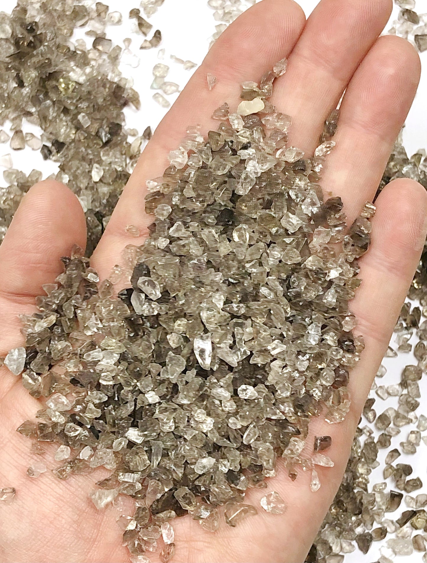 Crushed Smoky Quartz (Grade A) from Brazil, Coarse Crush, Gravel Size, 4mm - 2mm