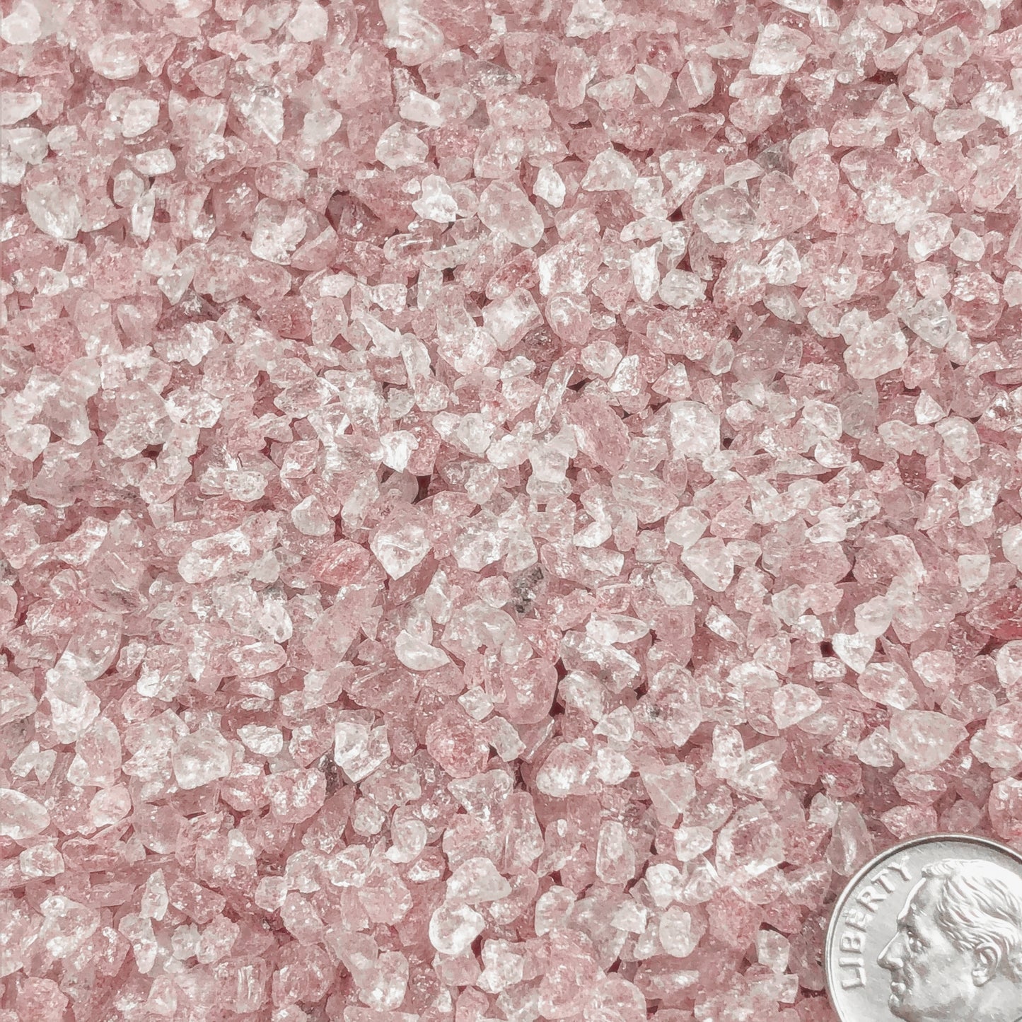 Crushed Strawberry Quartz (Natural) from Brazil, Coarse Crush, Gravel Size, 4mm - 2mm